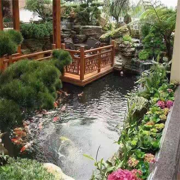 惠农别墅庭院景观设计鱼池